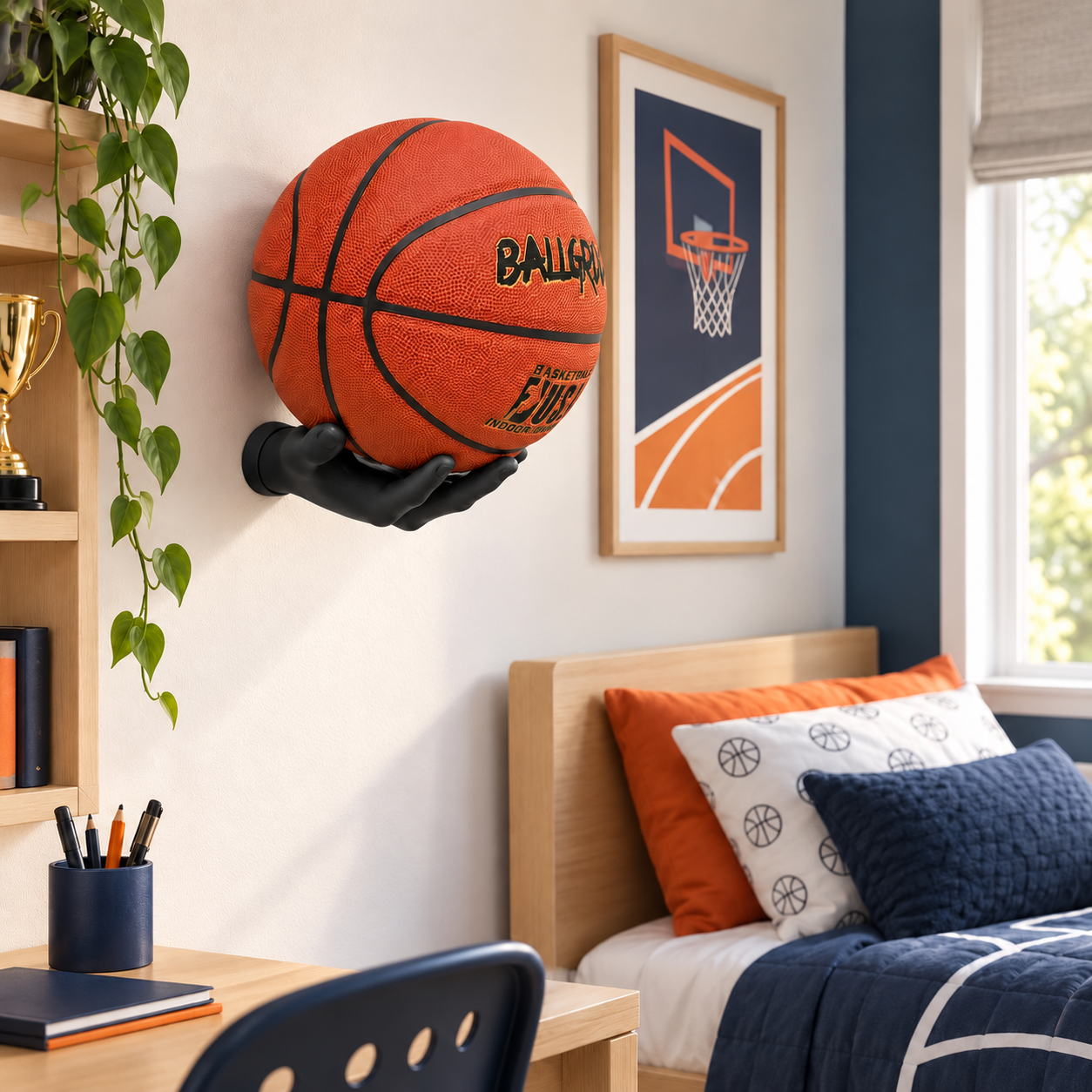 1 stk Boldhånd Basketboldholder i Sort - Billede 2