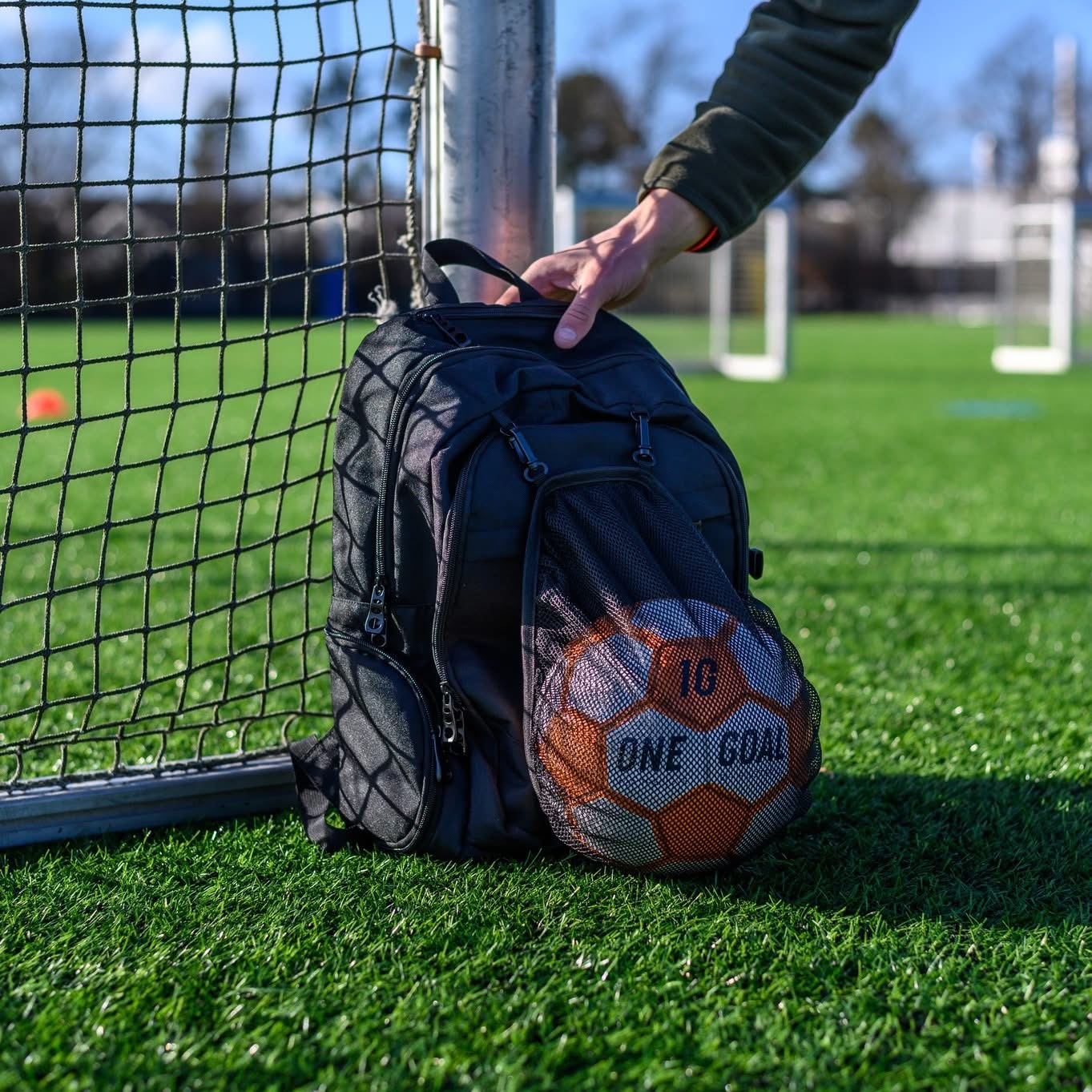 Freeplay Fodbold Rygsæk med Boldnet - Sort - Billede 2