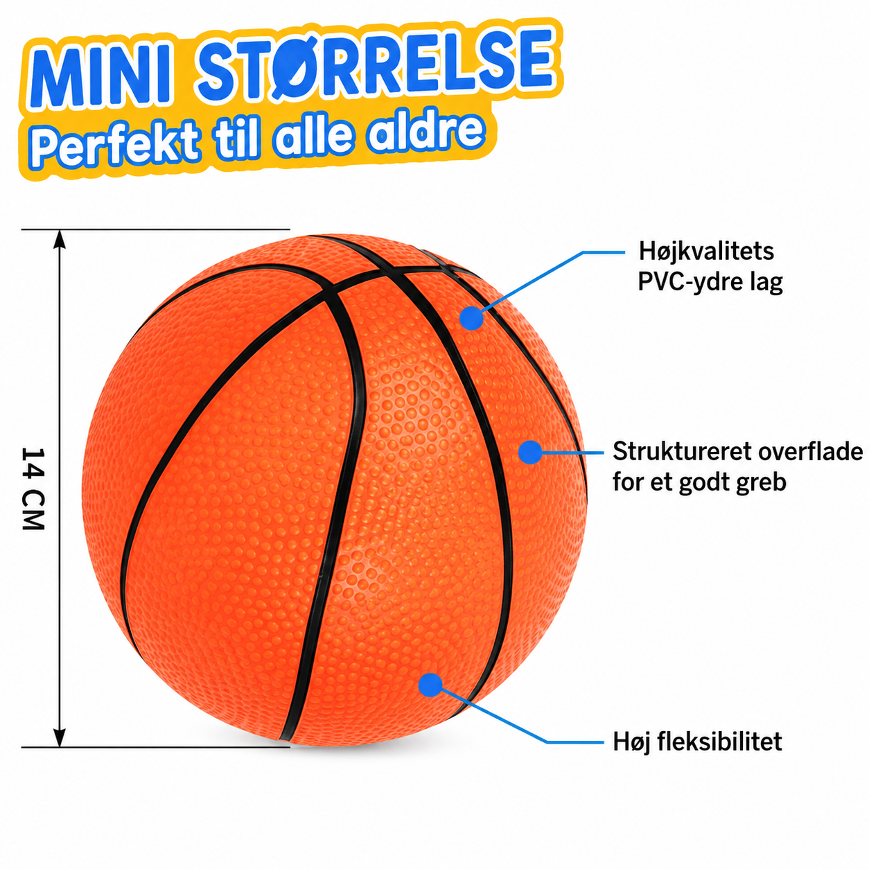Gamez Jam Mini Basketball Ø12 cm - Gummi - Billede 2