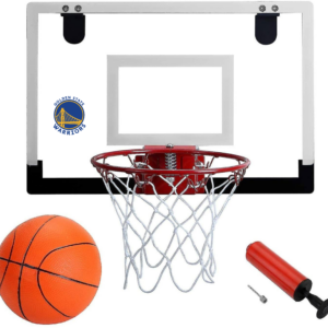 Golden State Warriors Mini Basketball Plade med Dunkekurv og Bold