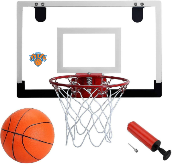 New York Knicks Mini Basketball Plade med Dunkekurv og Bold