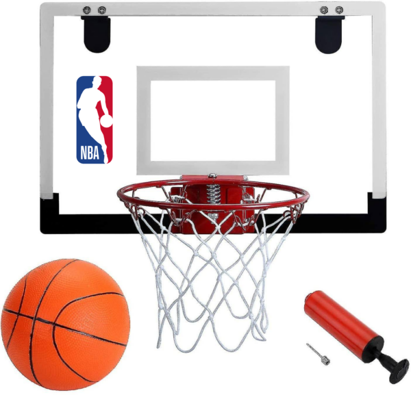 NBA Logoman Mini Basketball Plade med Dunkekurv og Bold
