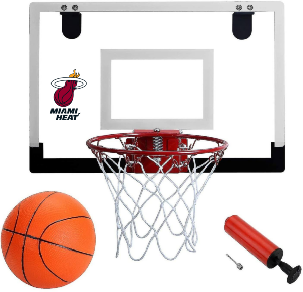 Miami Heat Mini Basketball Plade med Dunkekurv og Bold