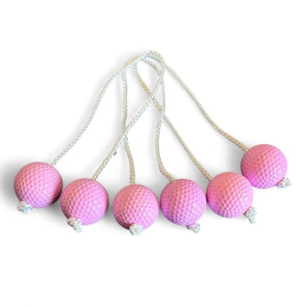 6 stk Stigegolf PRO deluxe bolde på snor - Pink - Billede 2