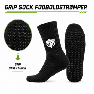 Freeplay Grip Socks Strømper LIGA V24 i Sort - Str. 39-45 Disse Grip Socks LIGA V24 vil forbedre din hastighed samt maksimere din præstation når du skifter retning. Den skridsikre belægning på strømpen, giver dig mulighed for at udføre skarpe bevægelser uden at glide i skoen. Det åndbare materiale sikrer komfort under hele din træning eller kamp. Disse Grip Socks er fremstillet af holdbart bomulds materiale, der giver en ultra blød og behagelig fornemmelse under brug. Vask strømperne med vrangen ud og ved maks.30 grader. Brug så lav hastighed som muligt på centrifugen. Hæng sokkerne til tørre og INGEN tumbler. MAKSIMALT KOMFORT. Forbedre din sprint hastighed, boldkontrol og teknik til det maksimale. Undgå, at dine fødder glider i dit fodtøj. Reducer risikoen for ankel, knæ og hofteskader på grund af øget stabilitet. Sig farvel til vabler én gang for alle. Indeholder et par strømper som passer til alle fødder i størrelser fra 39 til 45 i en strømpe.
