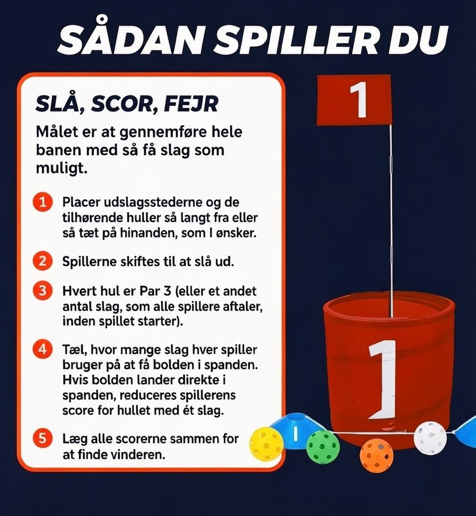 Bucket Golf Havespil - 6 Bucket - Rød - Billede 3