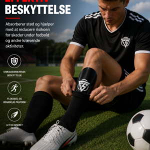 Freeplay Sport benskinner i sort. Danmarks bedste benskinne til fodbold