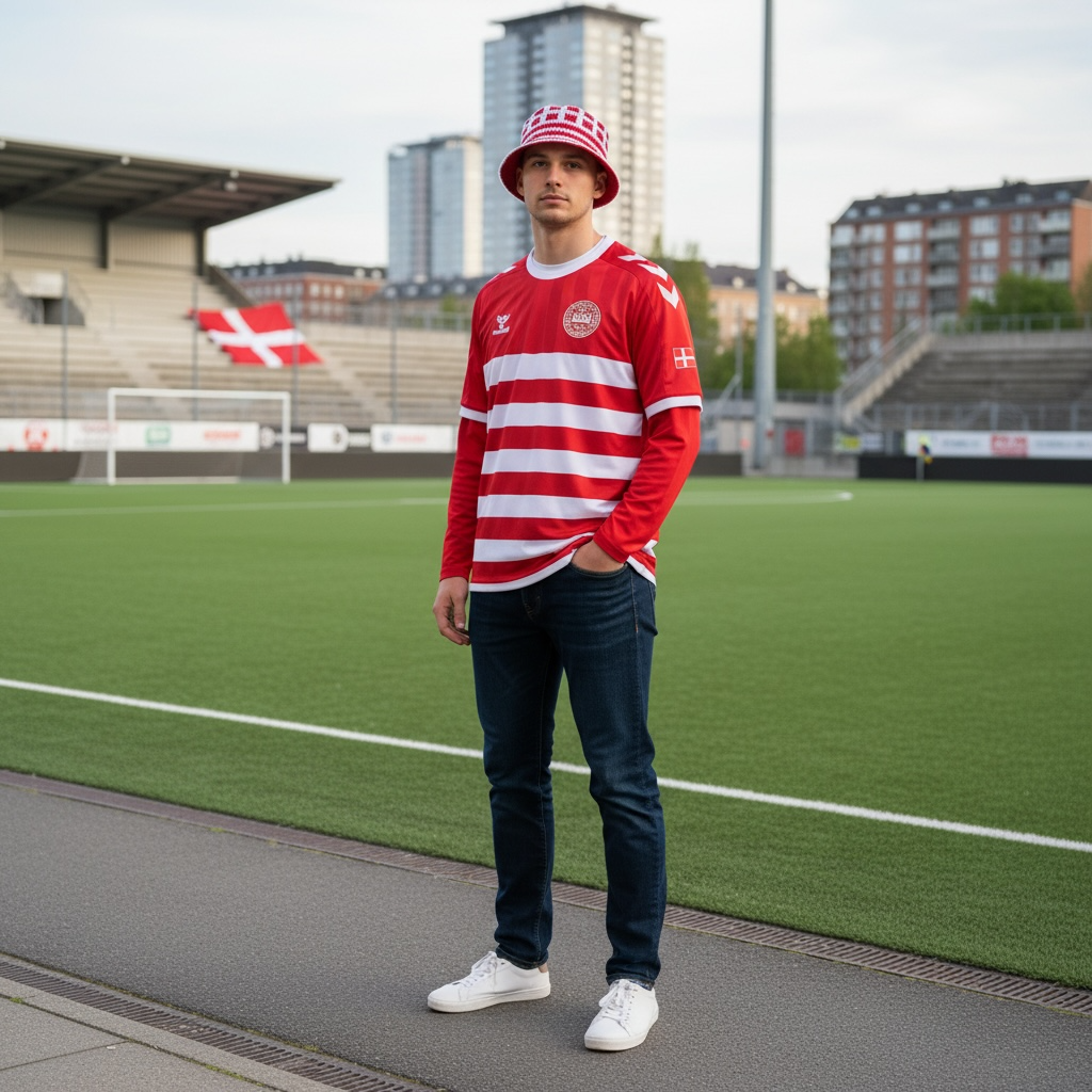 Hæklet Dannebrog Bøllehat – Roligan Udstyr - Billede 2