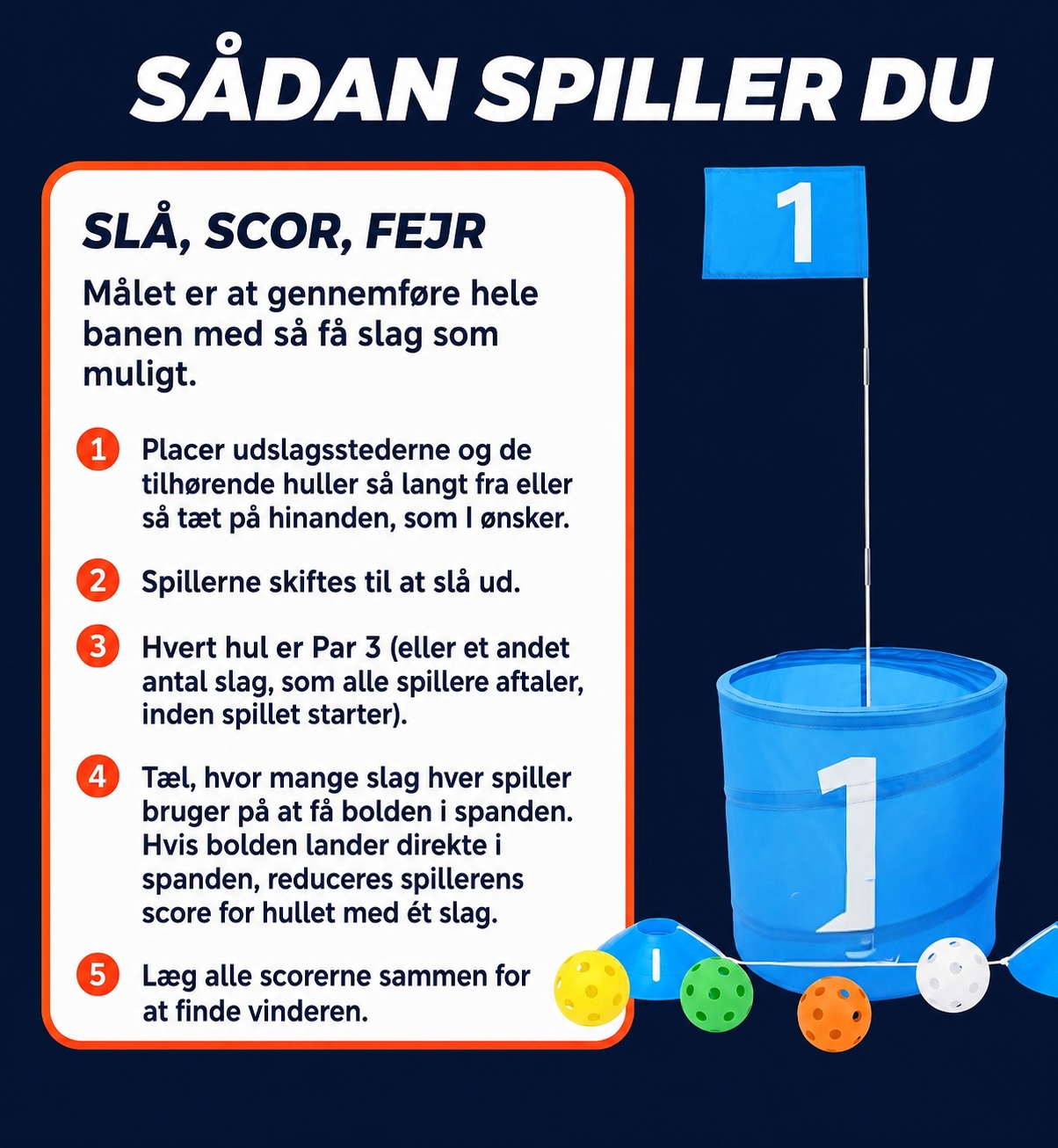 Bucket Golf Havespil - 6 Bucket - Blå - Billede 4