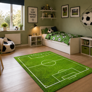 Fodboldbane legetæppe til børn L140 x B100 cm