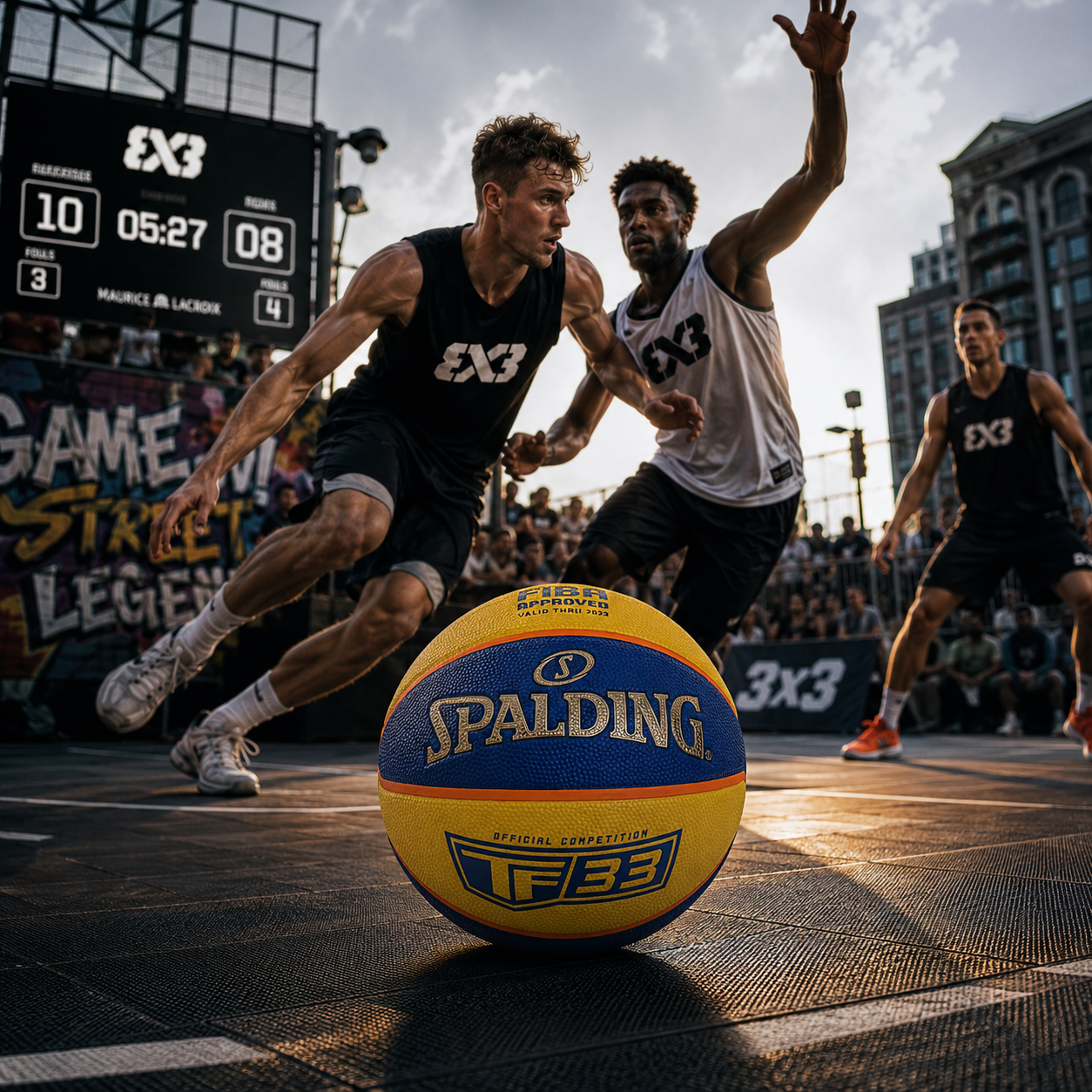 Spalding TF-33 Gold FIBA Outdoor Gummi Basketball Str.6 - Billede 2
