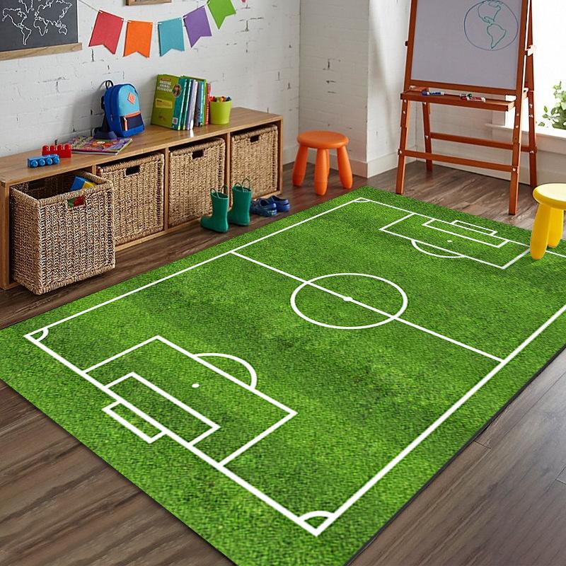 Fodboldbane legetæppe til børn L180 x B120 cm - Billede 2