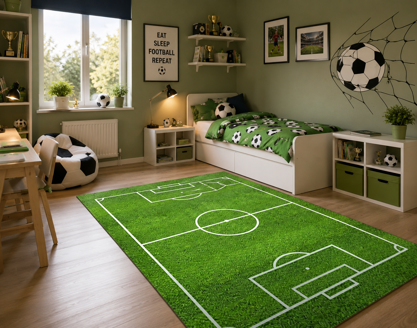Fodboldbane legetæppe til børn L180 x B120 cm