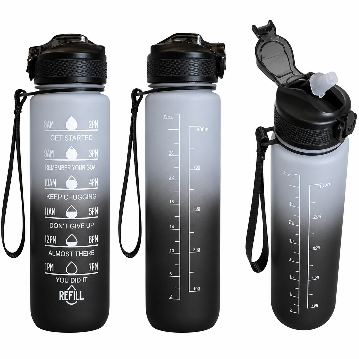 Vandflaske Motivations Coolbottle 900ML - Sort