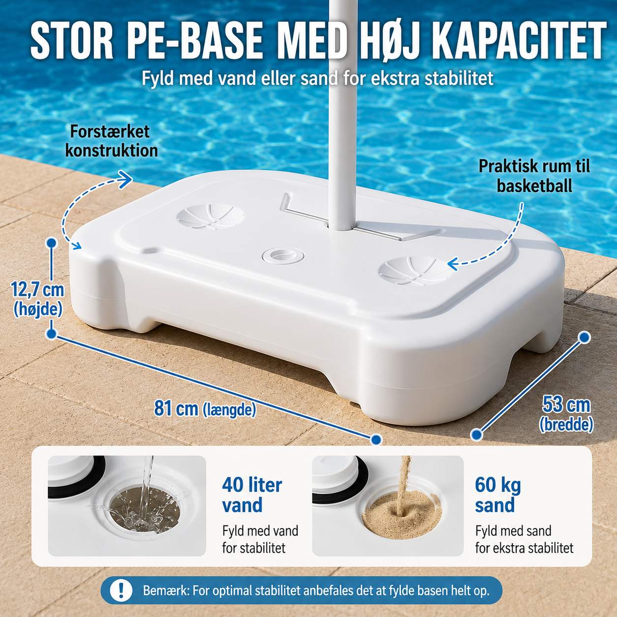 Freeplay Pool Side Basketball Stander - Swimmingpools - Billede 4