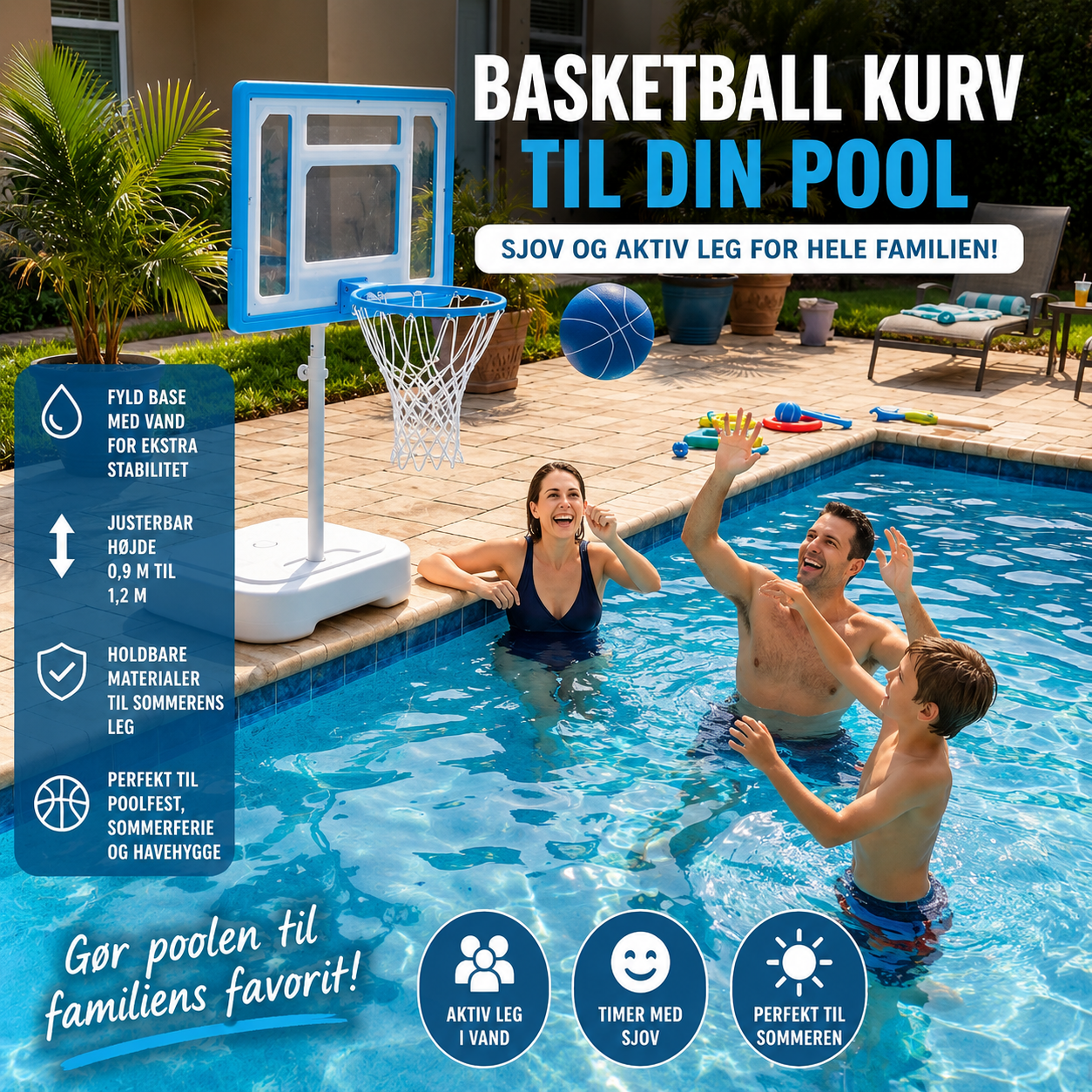 Freeplay Pool Side Basketball Stander - Swimmingpools - Billede 2