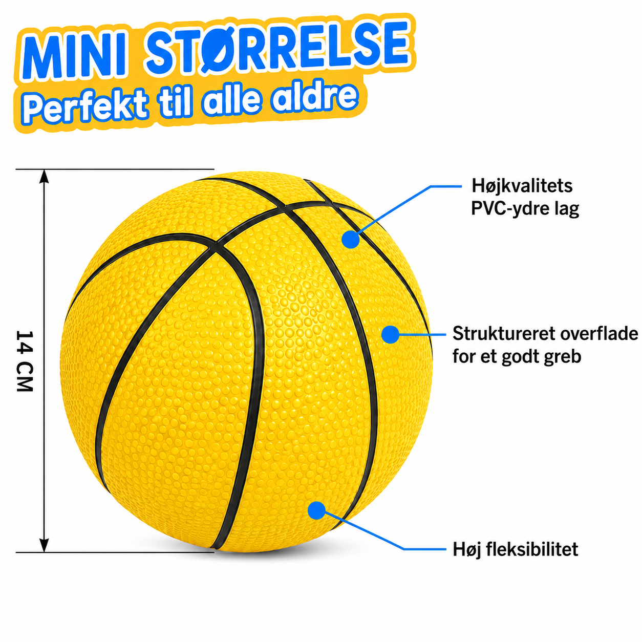 Gamez Jam Mini Basketball Ø14 cm - Gummi - Billede 2